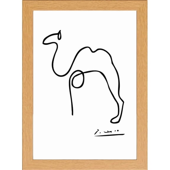 Pablo Picasso Camel Minimalist Line Drawing Print in Glass Fronted 10" x 13.5" Frame