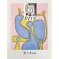 thumbnail image 1 of Pablo Picasso  Femme Assise a la Robe Bleue - Pink- Blue- Yellow- Black - Lithograph on Paper 29 In. x 22 In., 1 of 1