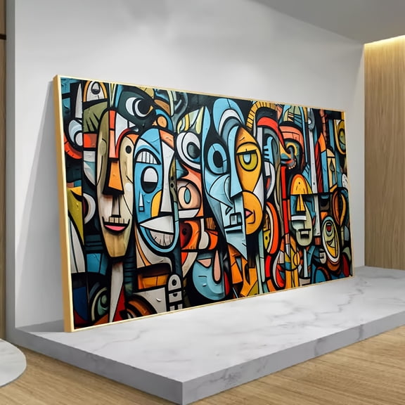 Pablo Picasso-Inspired Unframed Canvas Art - Classic Abstract Figures, Vintage Minimalist Face Print for Living Room, Bedroom, Office, or Cafe Decor, Poster, Fine Art, Aesthetic Wall Art