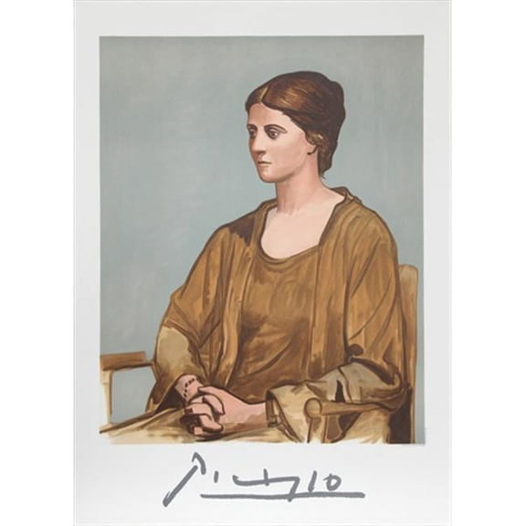 Pablo Picasso  Olga Picasso- Lithograph on Paper - Brown- Beige- Black