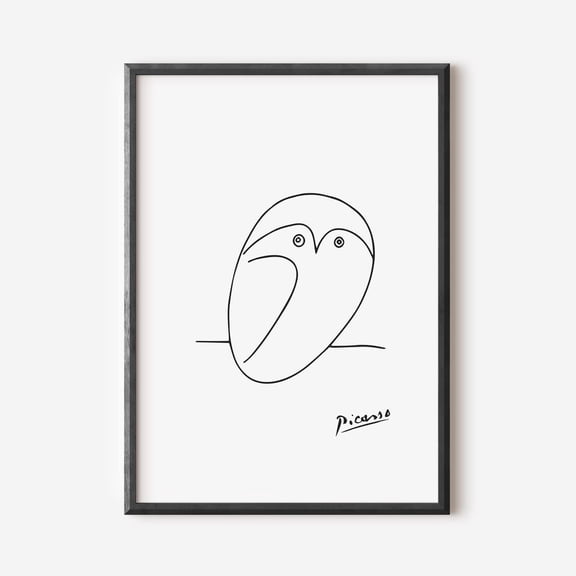 Pablo Picasso Prints Picasso Owl Print One Line Drawing Minimalist Wall Art Print Wall Art Home Decor Decor For Living Room Bedroom