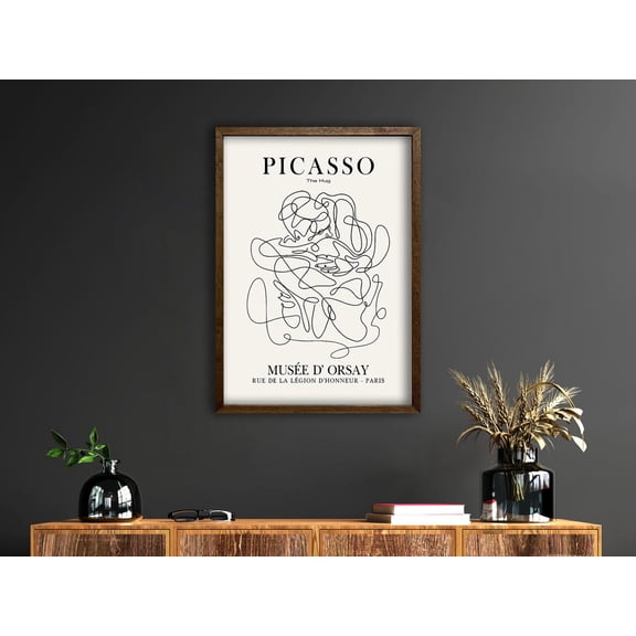 Pablo Picasso The Hug Abstract Minimalist Line Art Exhibition Style Fine Art, Unframed Poster
