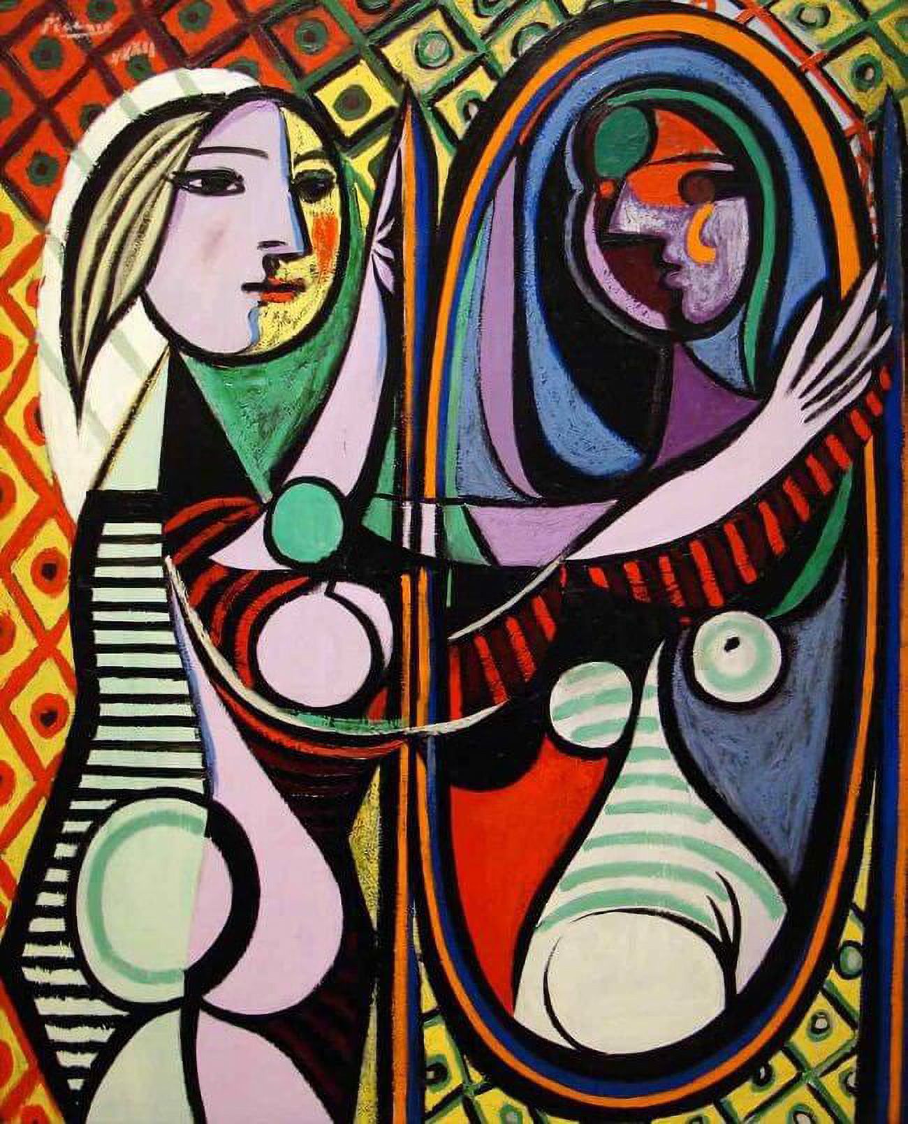 Pablo Picasso Wall Art Picasso Girl Before a Mirror Painting Wapped Canvas  Art For Bedroom Livingroom Decoration Ready to Hang 