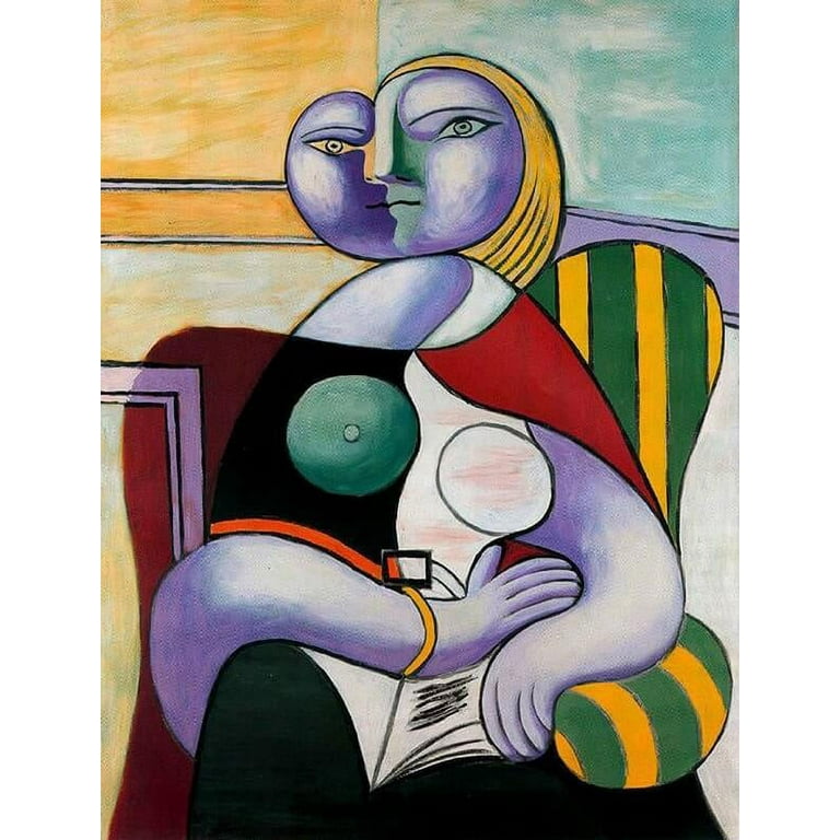 Pablo Picasso Wall Art Picasso Reading Painting Wapped Canvas Art for Bedroom Livingroom Decoration Ready to Hang