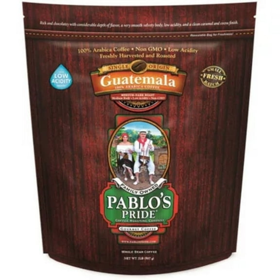 Pablo'S Pride Gourmet Medium-Dark Roast Whole Bean Coffee, Guatemala 32 Oz.