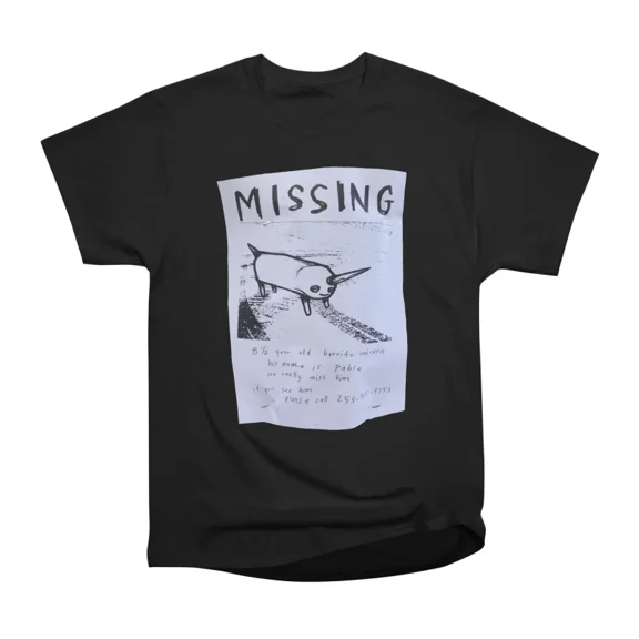 Pablo a missing burrito unicorn White stapled flyer T-Shirt Tee Gift For Him Merch For Her