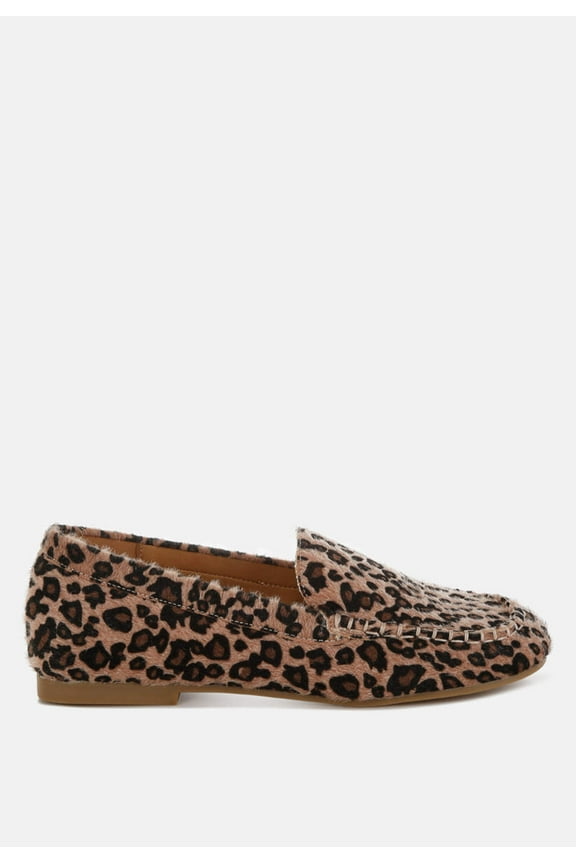 Paboa Leopard Print Flat Loafers
