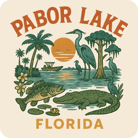 Pabor Lake Florida Keepsakes Souvenir Vinyl Sticker – Destination Travel Keepsake Collectible (4-Inches Wide)