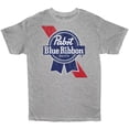 thumbnail image 1 of Pabst Blue Men's Short-Sleeve Graphic Logo Tee (Heather Grey, 2XL, XXL), 1 of 2
