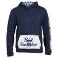 thumbnail image 1 of Pabst Blue Ribbon 833194-small Pabst Blue Ribbon Logo Pocket Hoodie with Interior Pattern - Small, 1 of 1
