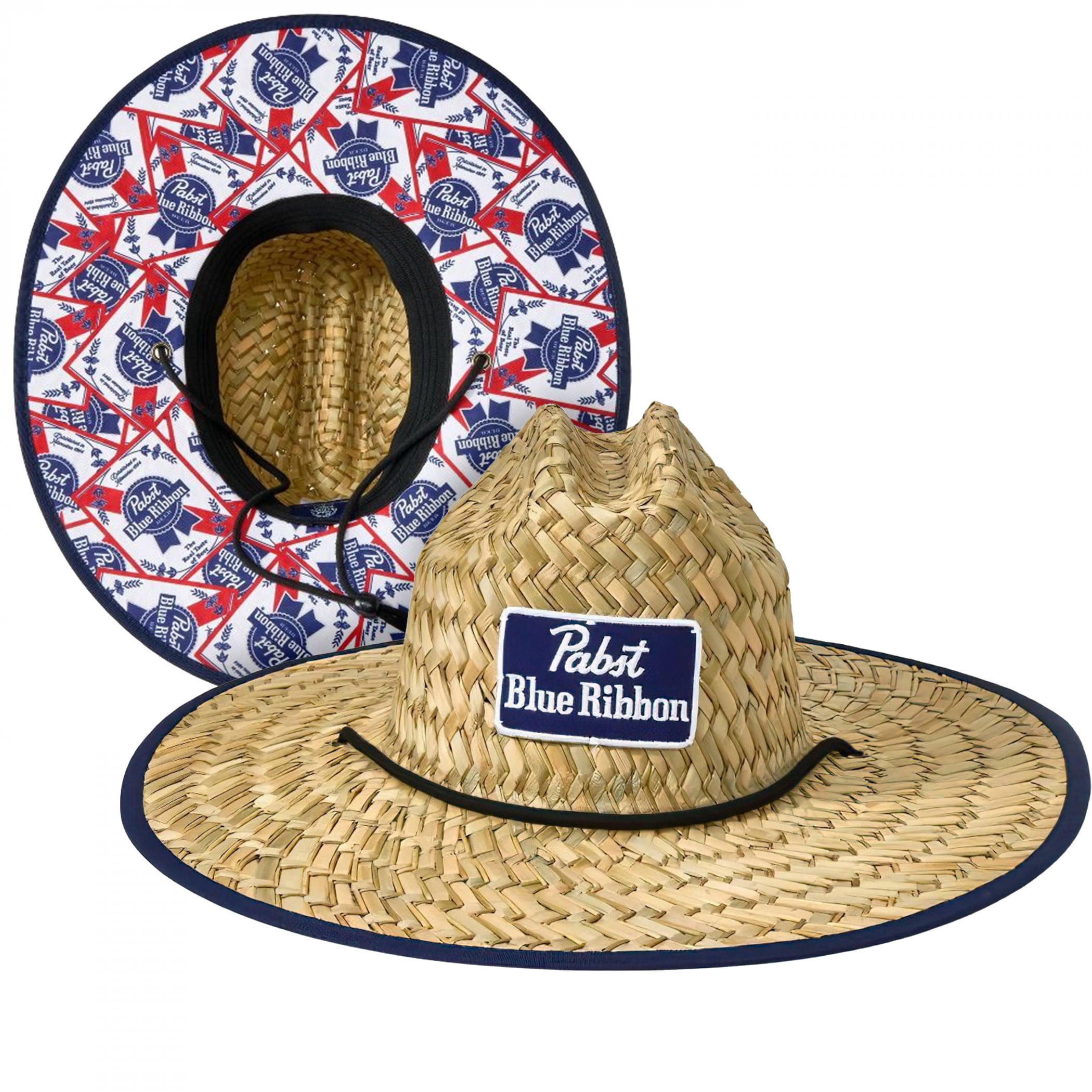 Pabst Blue Ribbon Official Licensed Straw Lifeguard Hat with