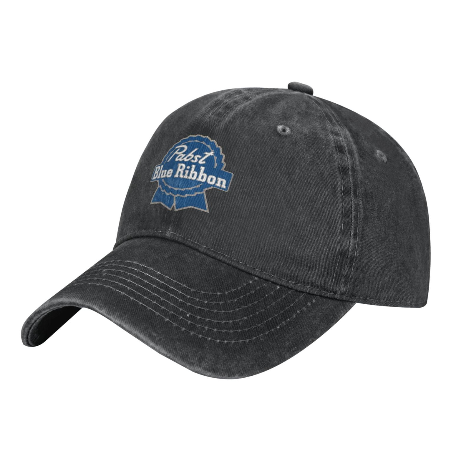 Vintage Washed Denim Dad Hat - Adjustable Distressed Baseball Cap For Men & Women (Black & Dark Blue) - View #8