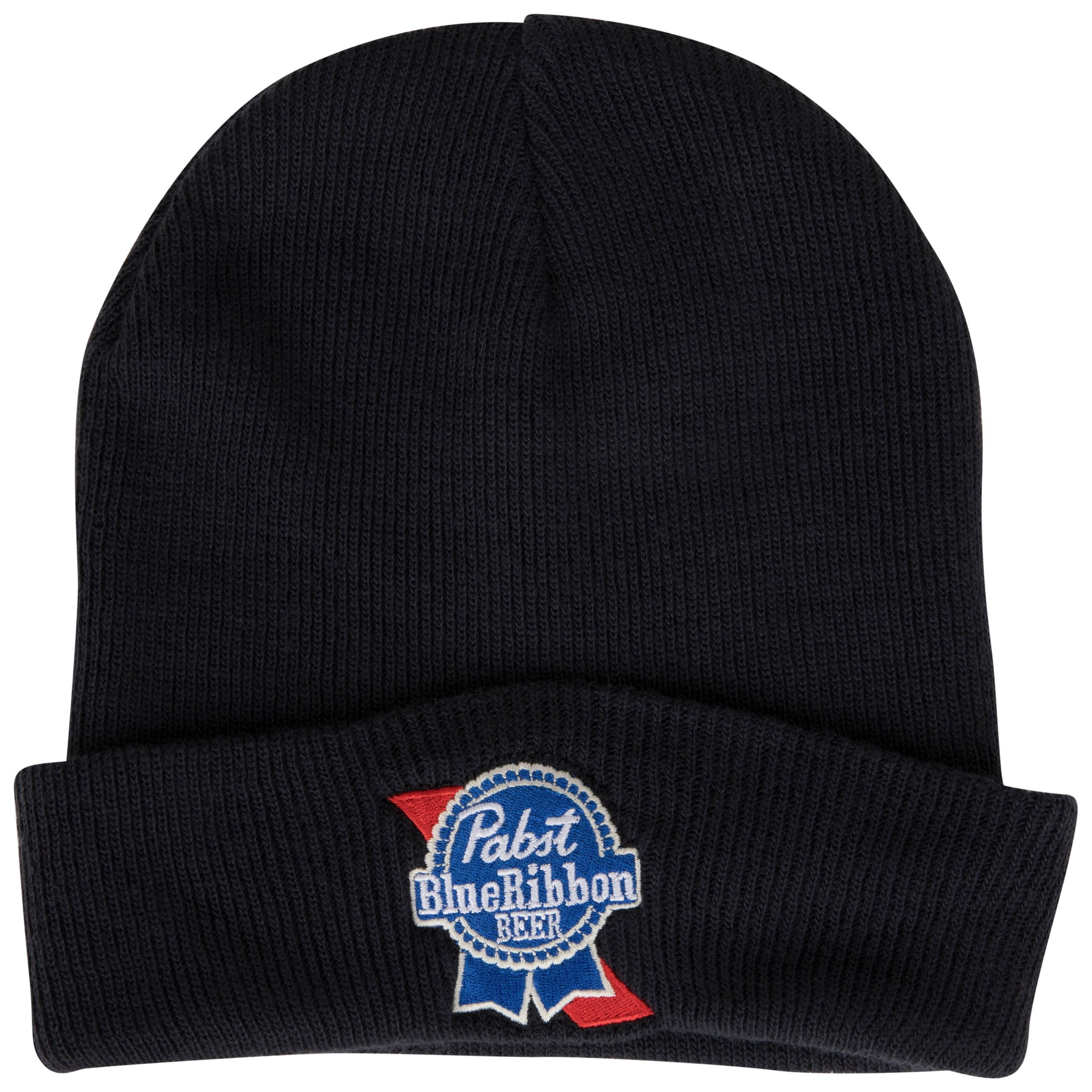 Pabst Blue Ribbon Beer Logo Black Colorway Cuffed Knit Beanie - Walmart.com