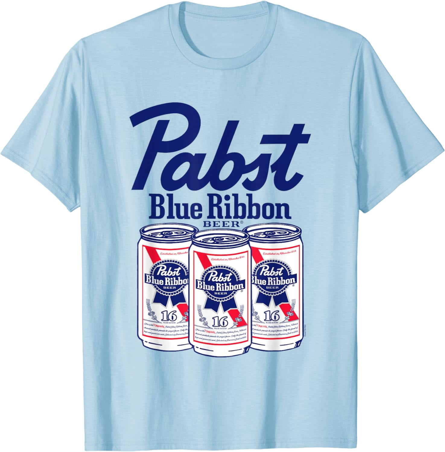 pabst-blue-ribbon-beer-logo-with-3-16-oz-beer-cans-t-shirt-walmart
