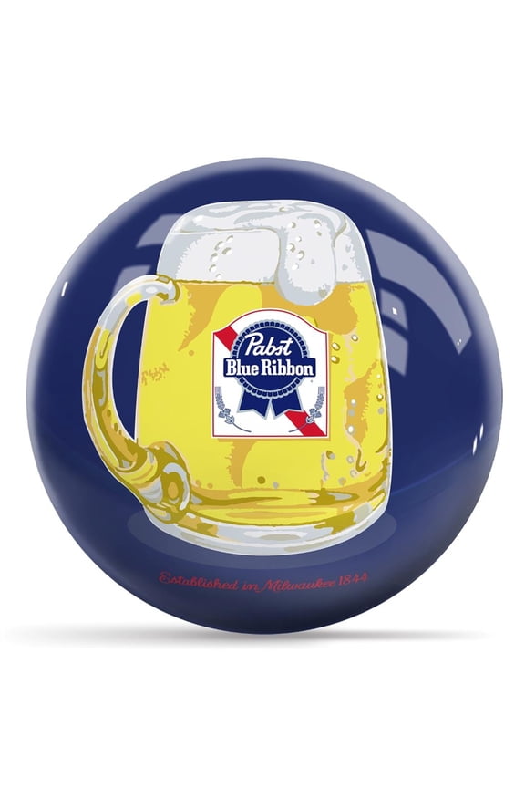 Pabst Blue Ribbon Beer Mug Bowling Ball - Blue 15lbs