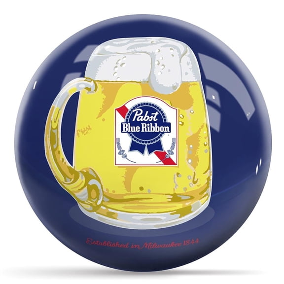Pabst Blue Ribbon Beer Mug Bowling Ball - Blue 8lbs