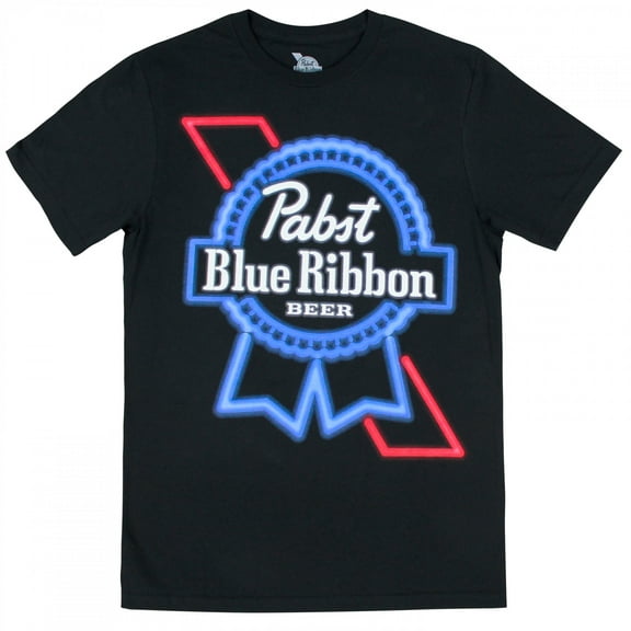 Pabst Blue Ribbon Beer Neon Sign Logo T-Shirt-Medium