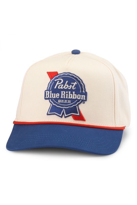 Beige and Blue Adjustable Hat