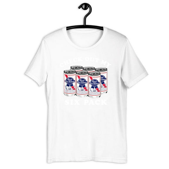 Pabst Blue Ribbon Check Out My Six Pack Shirt Gift Black Unisex T-Shirt-TH39597