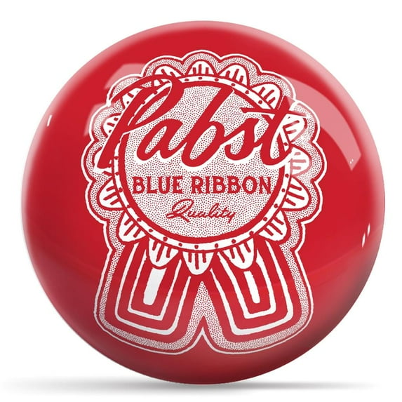 Pabst Blue Ribbon Classic Ribbon Bowling Ball - Red 8lbs