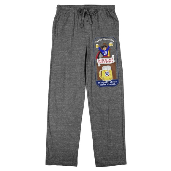 Pabst Blue Ribbon Cool Blue Men's Heather Gray Sleep Pajama Pants-Medium