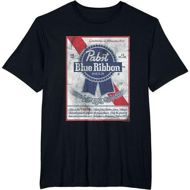 Pabst Blue Ribbon Distressed Beer Can Original Label T-Shirt