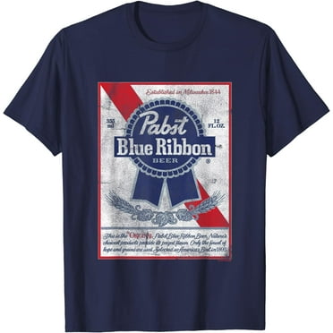 Pabst Blue Ribbon Distressed Beer Can Original Label T-Shirt