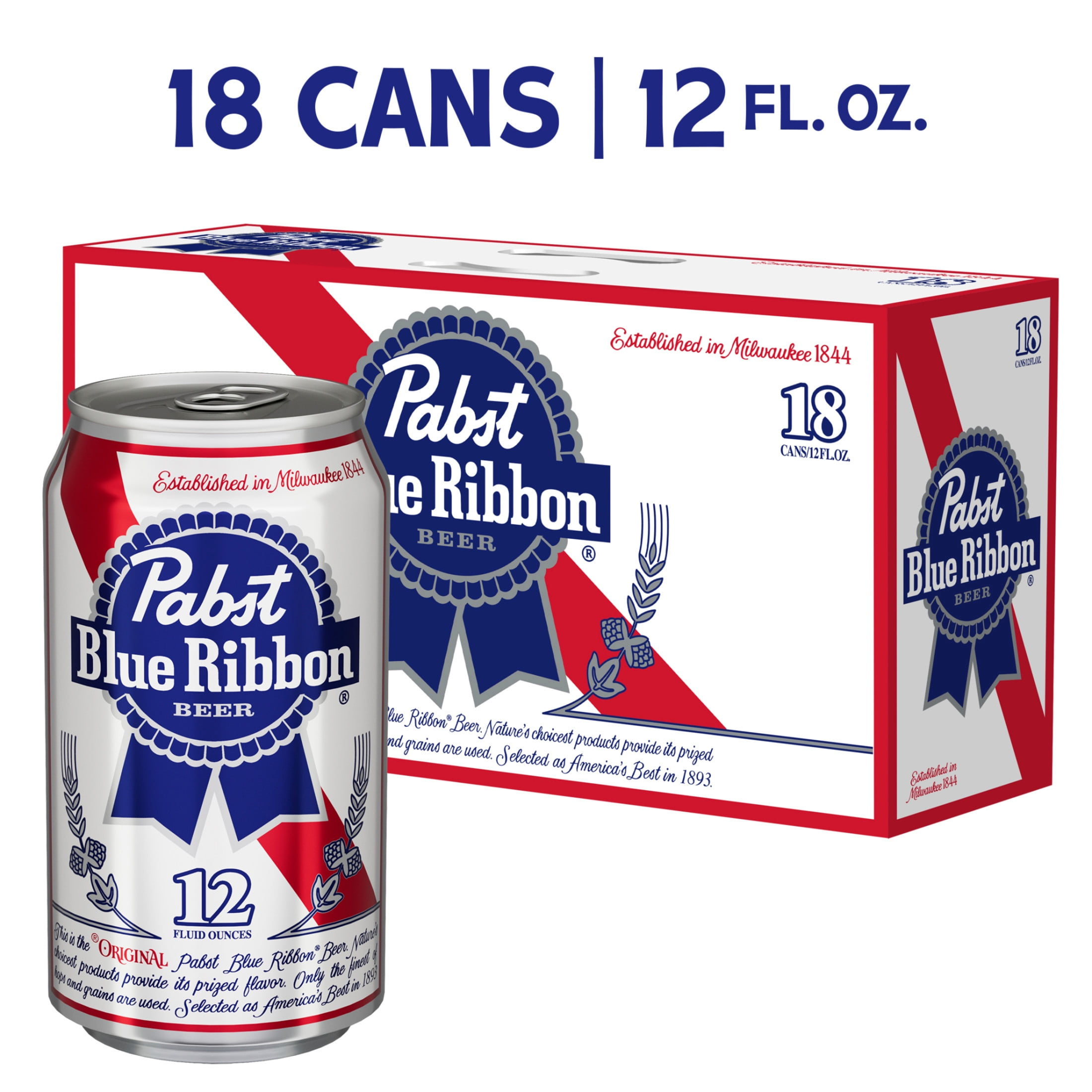 希少　Pabst Blue Ribbon Pabst Blue Ribbon, Domestic Lager, 18 pack, 12 fl oz Can, 4.7% ABV