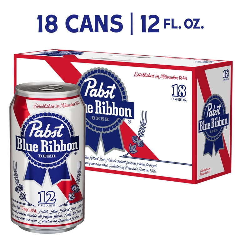 希少　Pabst Blue Ribbon Pabst Blue Ribbon, Domestic Lager, 18 pack, 12 fl oz Can, 4.7% ABV