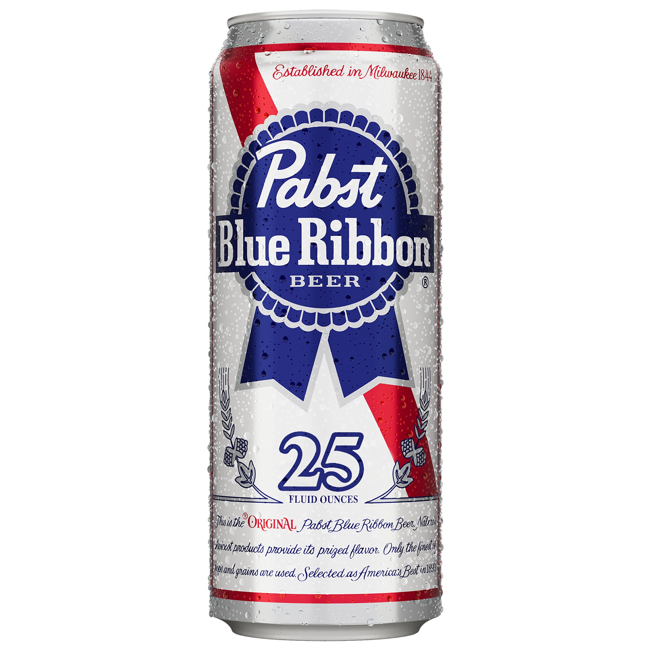 Pabst Blue Ribbon Beer, 25 fl Oz Aluminum Cans, 4.7% ABV, Domestic