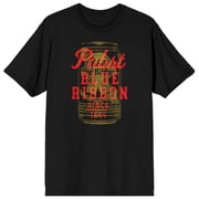 Pabst Blue Ribbon Foaming Mug and Logo Mens Black Graphic Tee-Small