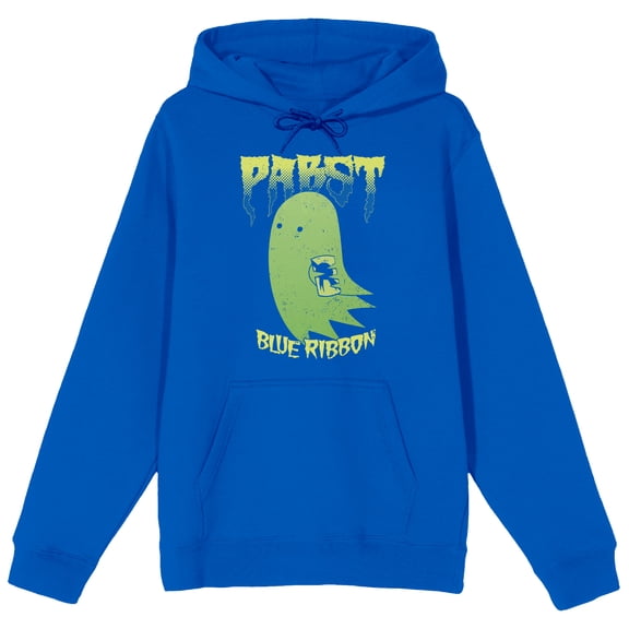 Pabst Blue Ribbon Ghost With A Beer Adult Royal Blue Hoodie-XL