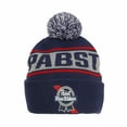 thumbnail image 1 of Pabst Blue Ribbon Jacquard and Embroidered Logo Knit Beanie with Pom, 1 of 5