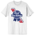 thumbnail image 1 of Pabst Blue Ribbon Logo Men's White T-shirt-Medium, 1 of 2