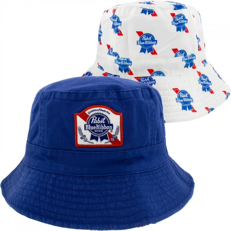 帽子 [PORKCHOP PABST BlueRibbon BUCKET HAT L] Official Pabst Blue Ribbon Beer Logo Reversible Cotton