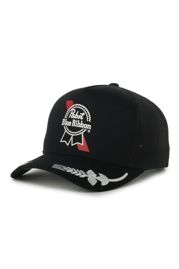 Logo Structured Trucker Hat, Black, Adjustable Snapback