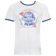 thumbnail image 1 of Pabst Blue Ribbon Men's White Navy Ringer T-Shirt-Small, 1 of 1