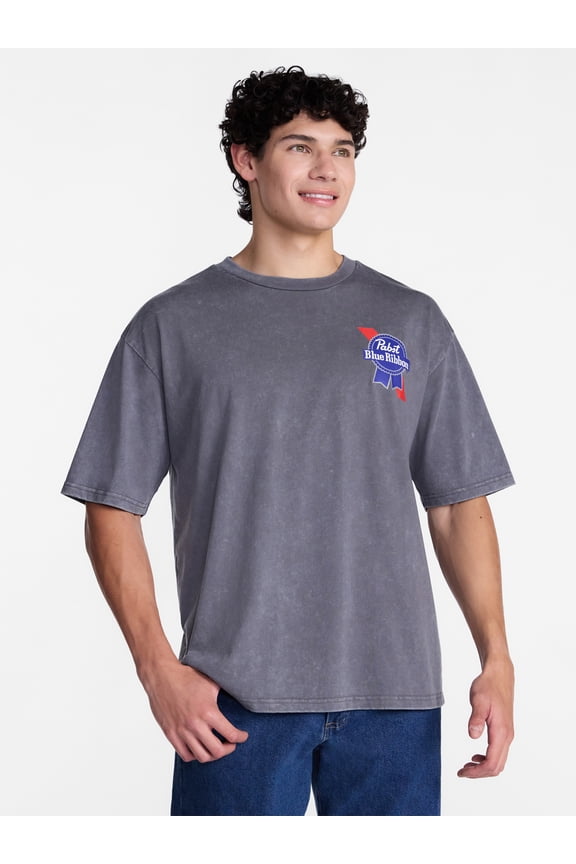 Pabst Blue Ribbon Men's and Big Men's Halloween Graphic Tee, Sizes S-3XL