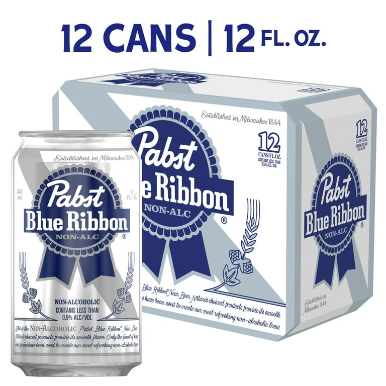 Pabst Blue Ribbon Non-Alc, Domestic Non Alcoholic, 12 Pack, 12 fl