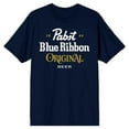 thumbnail image 1 of Pabst Blue Ribbon Original Beer Logo Men's Navy T-shirt-Medium, 1 of 2