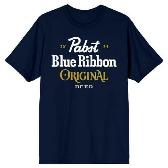 Pabst Blue Ribbon Original Beer Logo Men's Navy T-shirt-XL