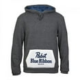 thumbnail image 1 of Pabst Blue Ribbon  Pabst Blue Ribbon Logo Pocket Hoodie with Inside Pattern, Charcoal - 2XL, 1 of 1