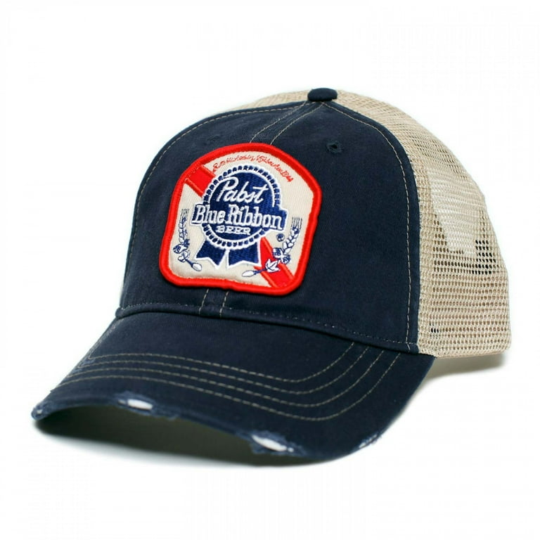 Pabst Blue Ribbon Patch Logo Trucker Hat - Walmart.com