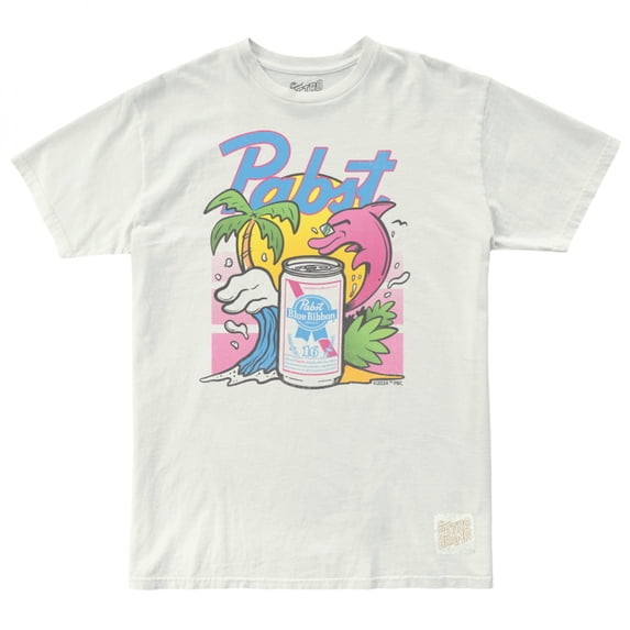 Pabst Blue Ribbon Pink Dolphin T-Shirt-Large