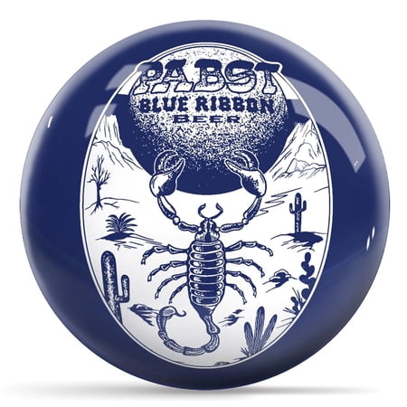 Pabst Blue Ribbon Scorpion Bowling Ball - Blue with White Logo 8lbs