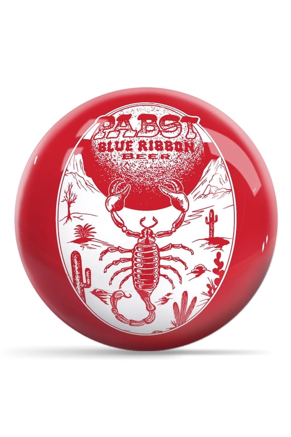 Pabst Blue Ribbon Scorpion Bowling Ball - Red with White Logo 12lbs