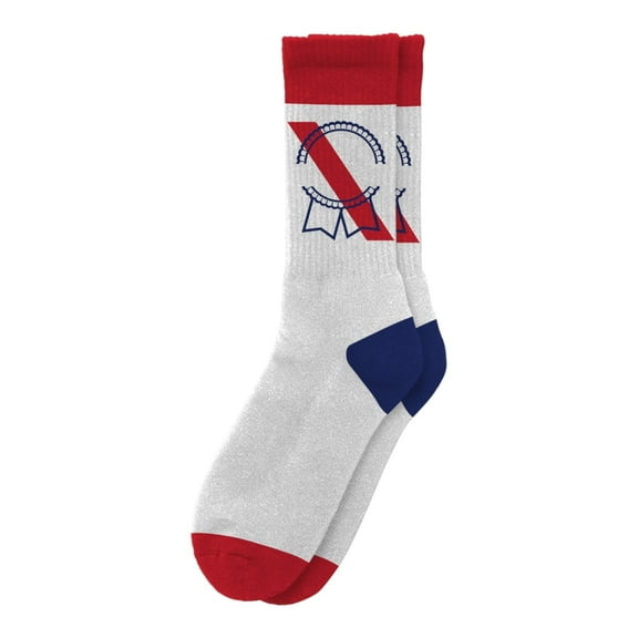 Pabst Blue Ribbon Socks - Novelty Socks, Beer Drinking Socks