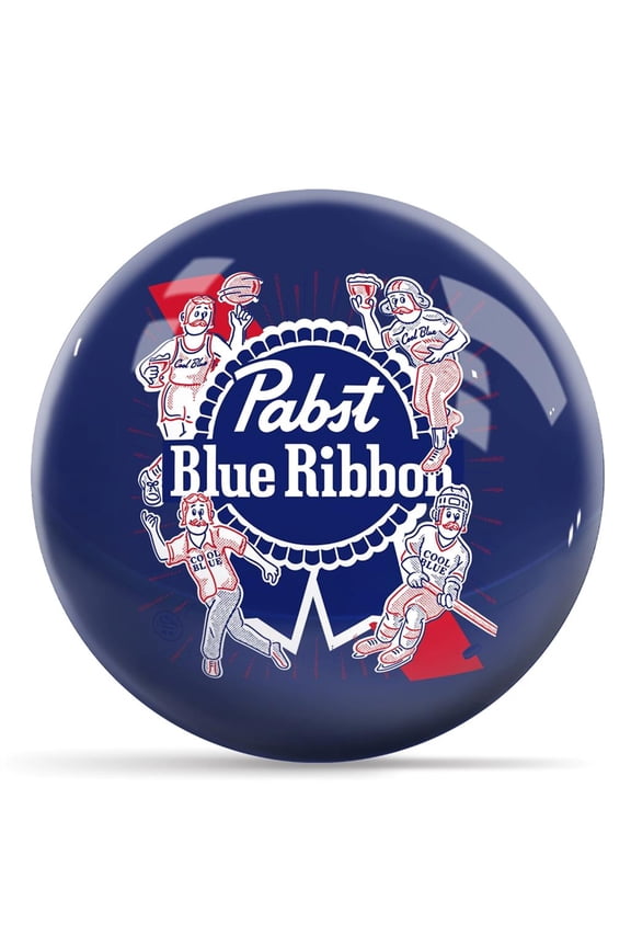 Pabst Blue Ribbon Sports Guys Bowling Ball - Blue 14lbs