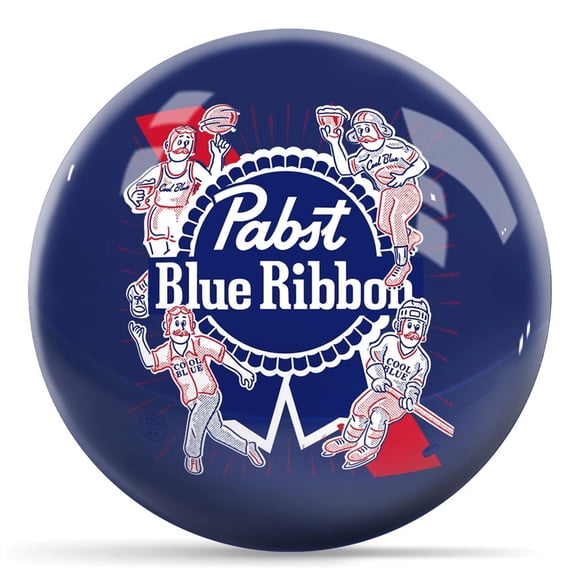 Pabst Blue Ribbon Sports Guys Bowling Ball - Blue 8lbs