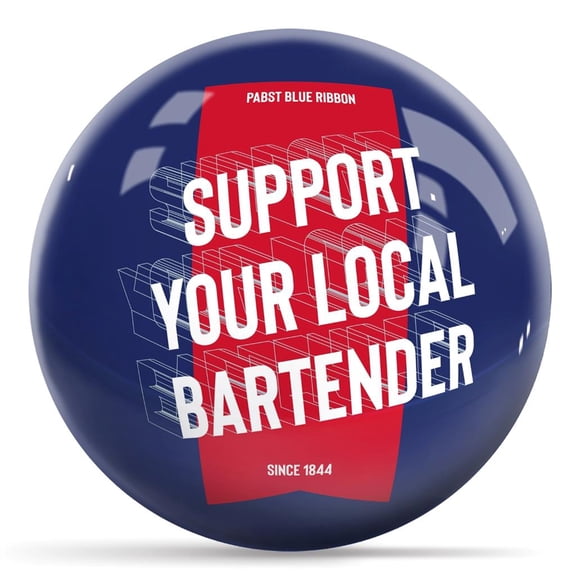 Pabst Blue Ribbon Support Your Local Bartender Bowling Ball 15lbs